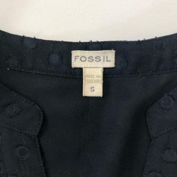 Fossil Black Polka Dot Dress Size S - Picture 5 of 9